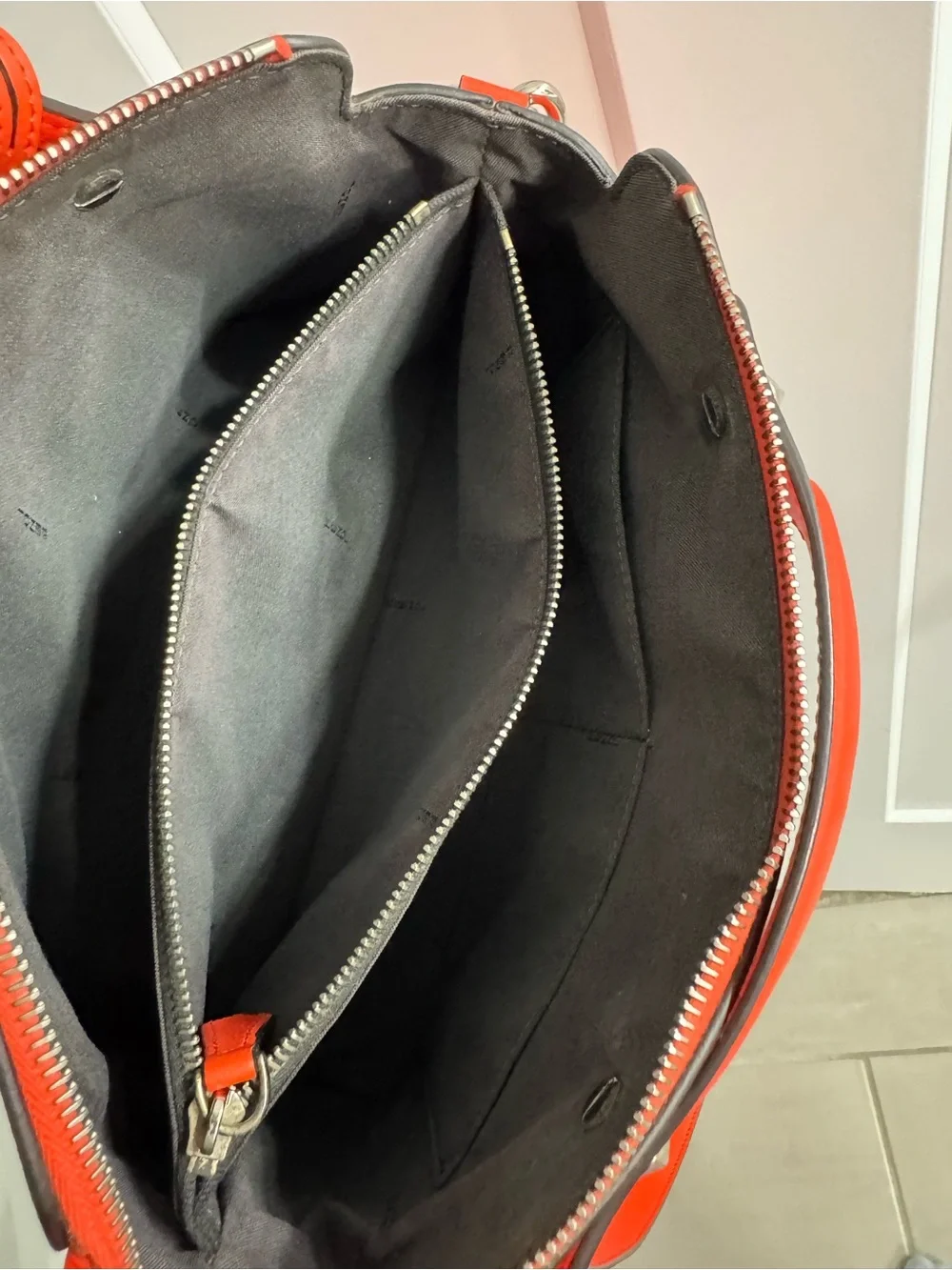 Fendi Bright Red Leather Satchel with Top Handle